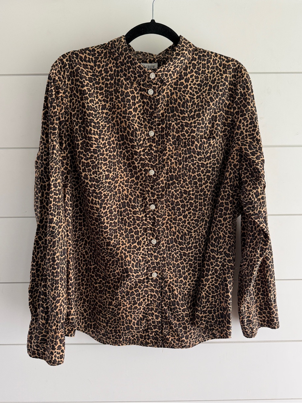 J. Crew Leopard Print Button-Down Shirt in Brown and Black
